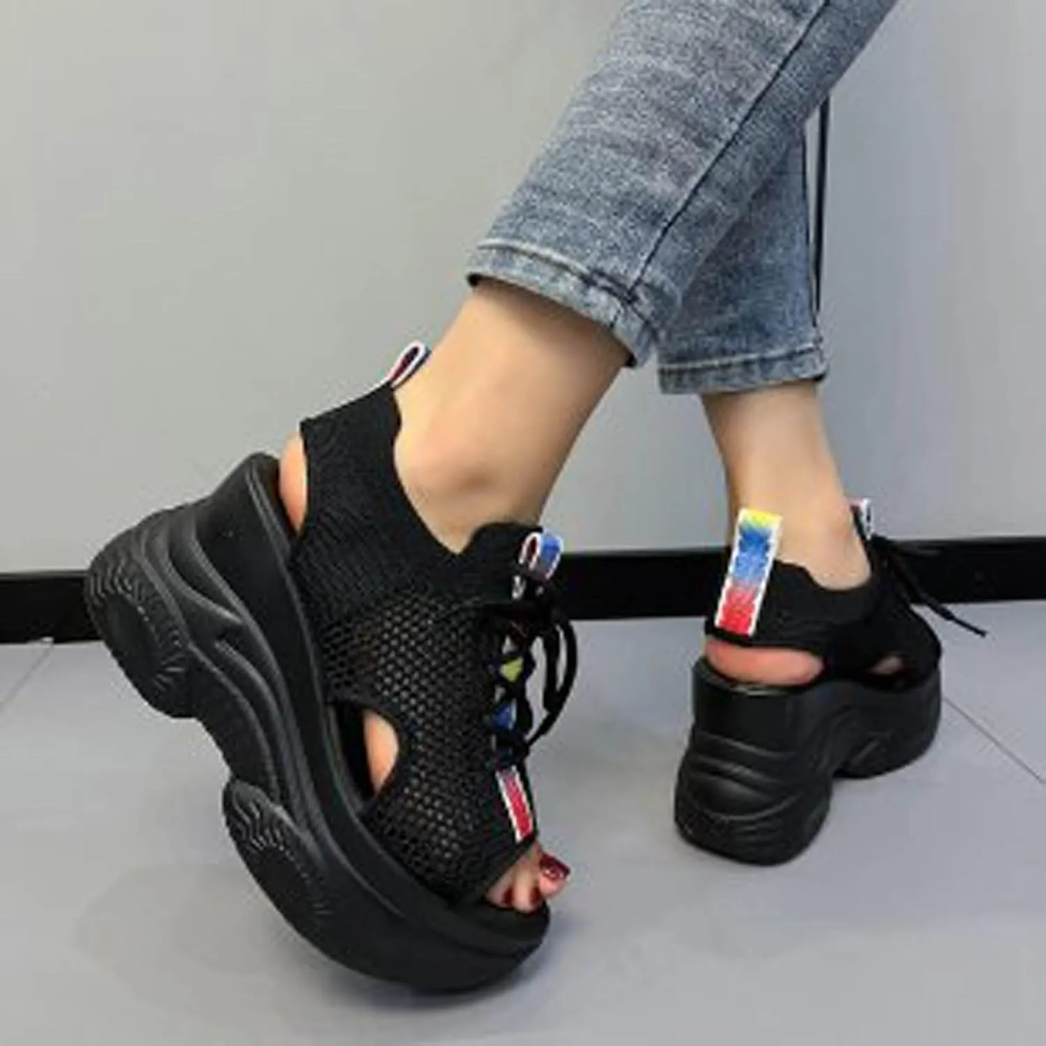 Wedge Sandals, White, Summer Sandals Women, Slip On Ankle Boots, Retro Slingback Roman Flip Flops for Women's Beach