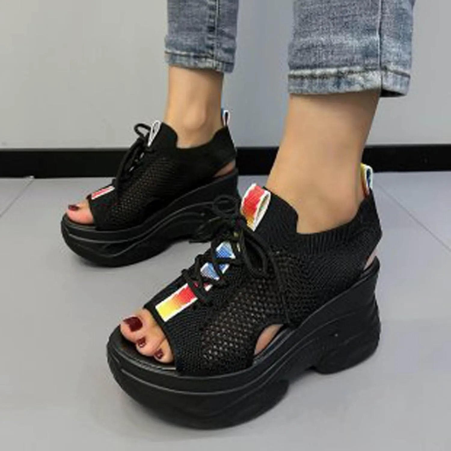 Wedge Sandals, White, Summer Sandals Women, Slip On Ankle Boots, Retro Slingback Roman Flip Flops for Women's Beach