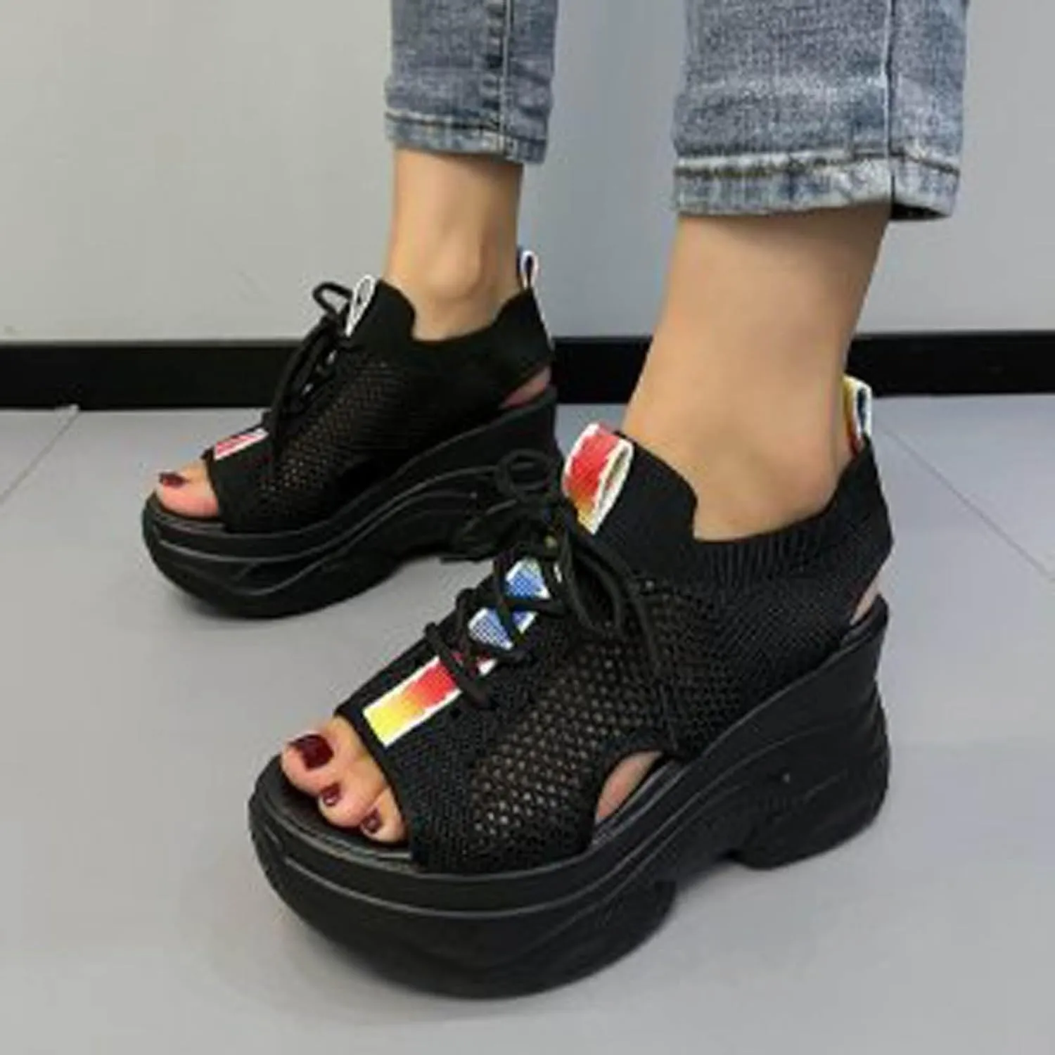 Wedge Sandals, White, Summer Sandals Women, Slip On Ankle Boots, Retro Slingback Roman Flip Flops for Women's Beach