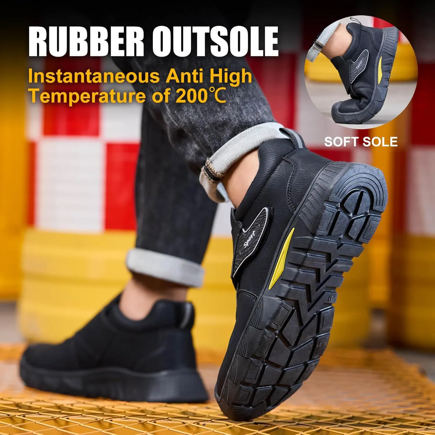 Welding Work Boots for Men Women Slip on Steel Toe Safety Shoes Comfortable Indestructible Work Boots Puncture Proof Lightweight Breathable Construction Shoes