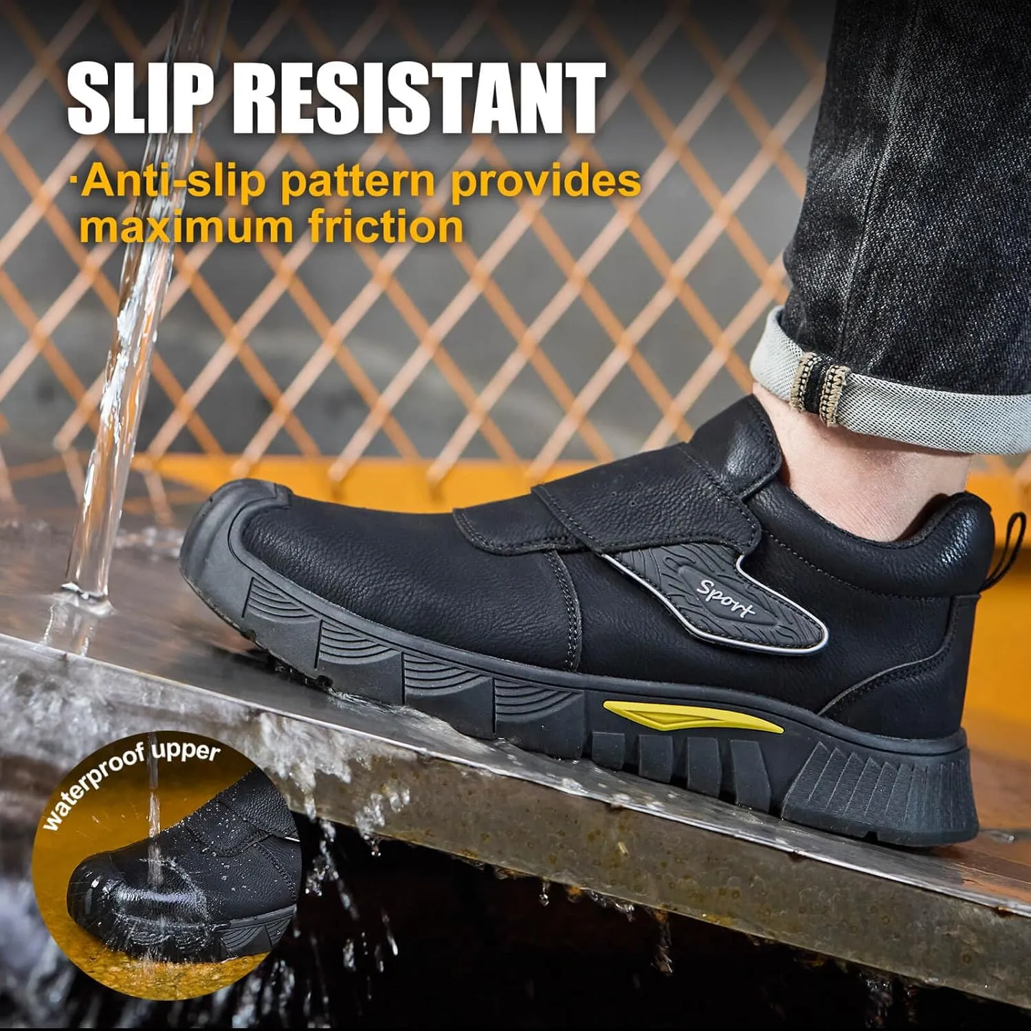Welding Work Boots for Men Women Slip on Steel Toe Safety Shoes Comfortable Indestructible Work Boots Puncture Proof Lightweight Breathable Construction Shoes