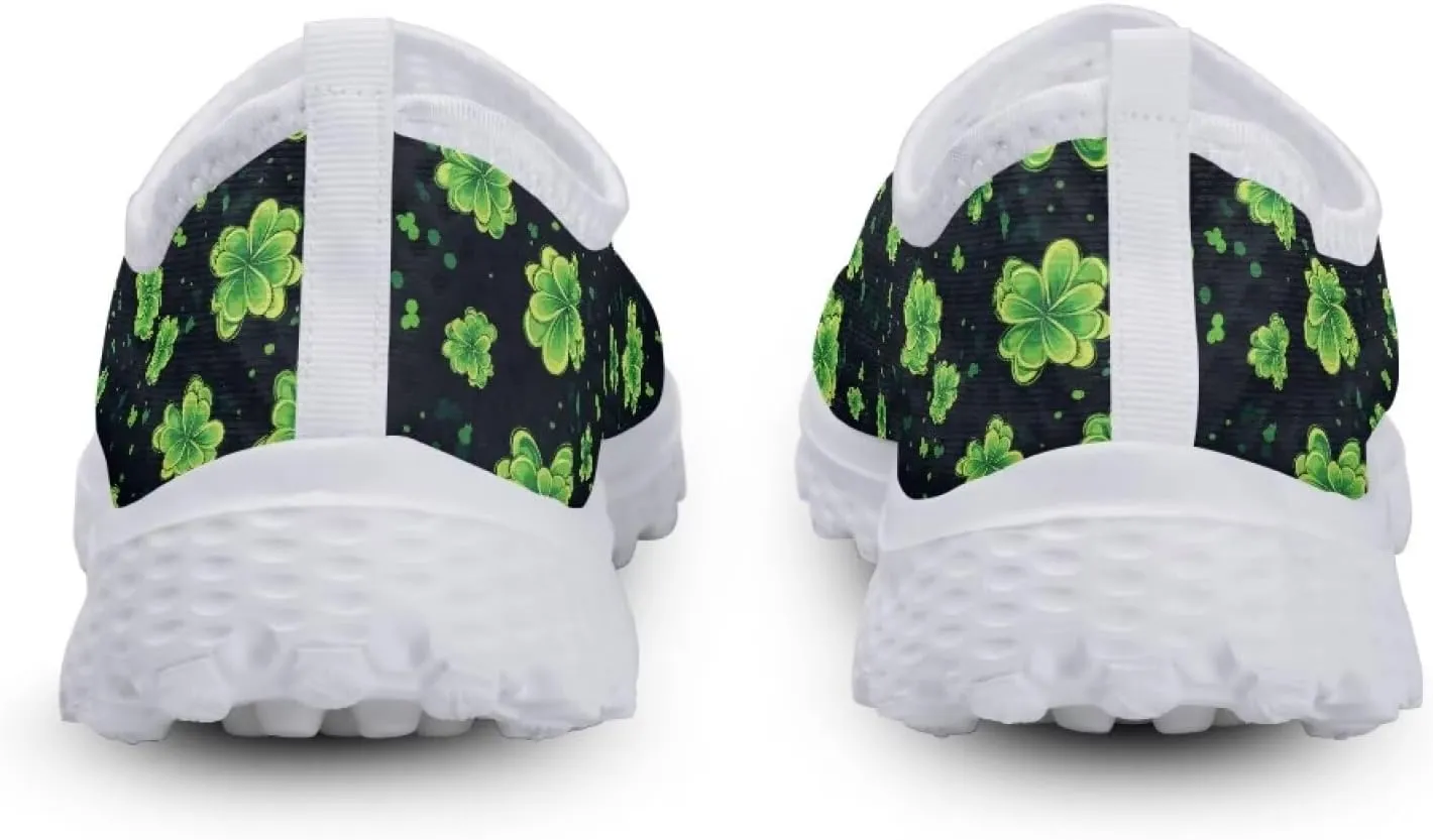 WELLFLYHOM Green Sneakers St Patricks Tennis Shoes for Women Slip On Loafers Road Running Sneaker Footwear US 5.5-11.5