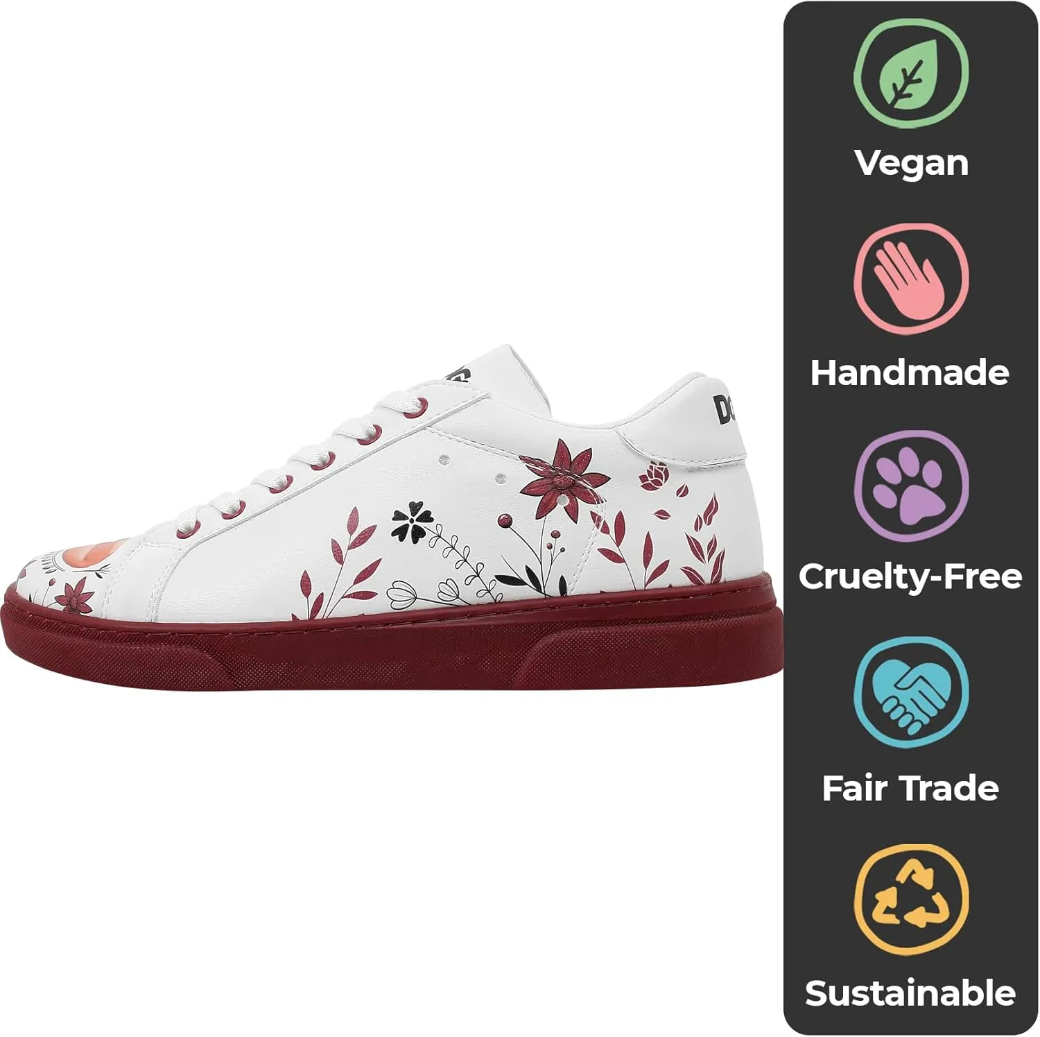 White Sneakers for Women - Handmade Women's Fashion Sneakers, Vegan Leather and Unique Design, Comfortable Shoes for Women, Ace Sneakers