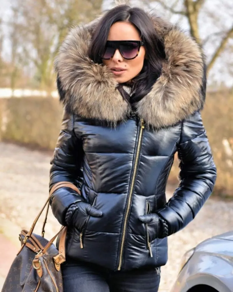 Winter Hooded Down Jacket Warm Thicken Coat Slim Outdoor Overcoat Windbreaker Top