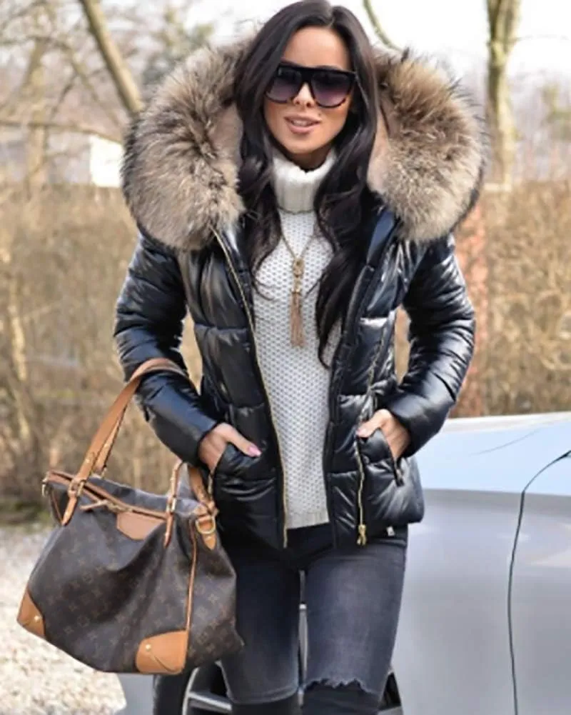 Winter Hooded Down Jacket Warm Thicken Coat Slim Outdoor Overcoat Windbreaker Top