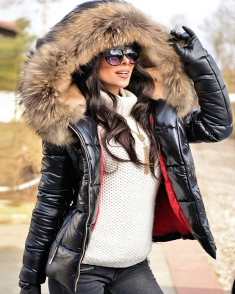 Winter Hooded Down Jacket Warm Thicken Coat Slim Outdoor Overcoat Windbreaker Top