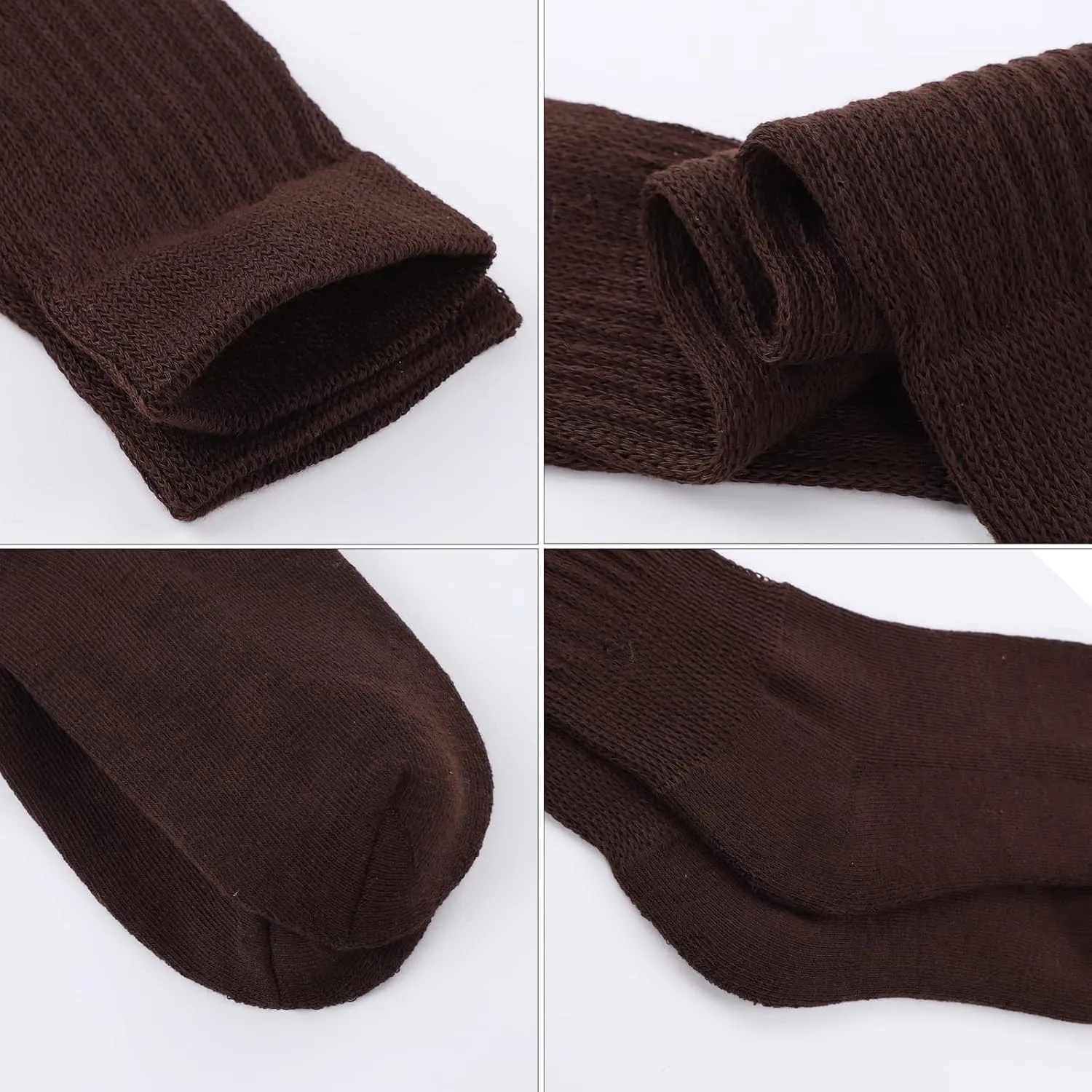 Witwot 3 Pairs Women's Slouch Socks Cotton Knit Knee High Tube Scrunch Sock Size 6-11