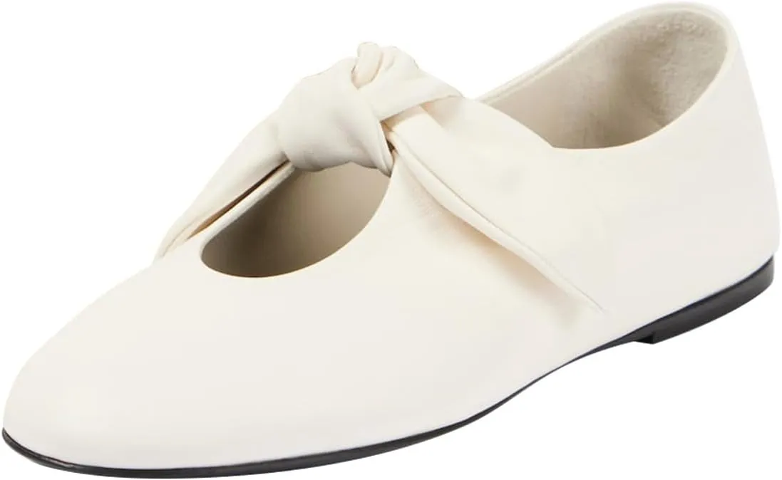 Women Comfortable Closed Round Toe Bowknot Loafer Flats Slip on Cutout Penny Loafers Fashion Daily Commuting Driving Shoes Size 4-16 US