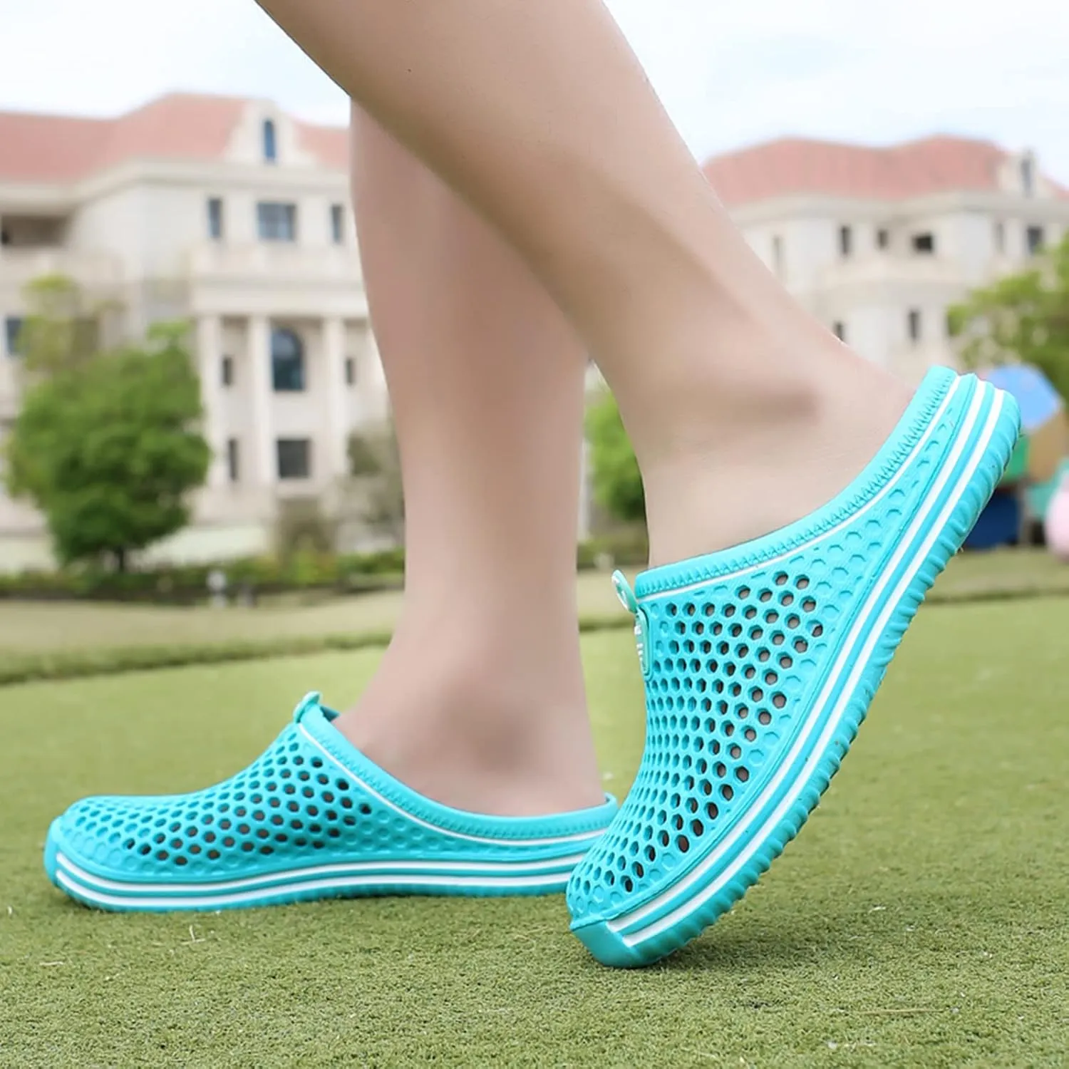Women Garden Clogs Shoes Unisex Mesh Breathable Slippers Lightweight Summer Beach Sandals Walking Shoes