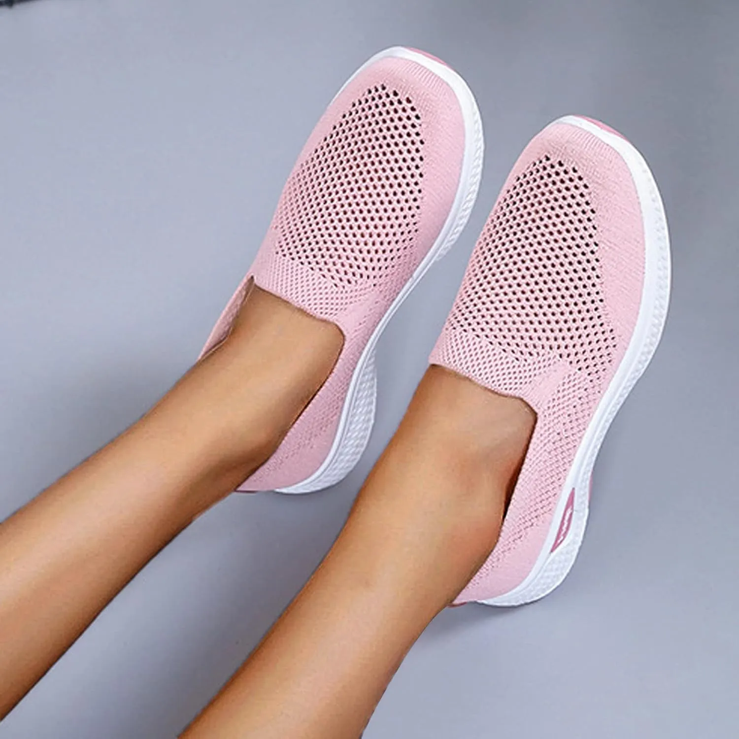 Women Lightweight Slip On Shoes Casual Comfortable Walking Sneakers Canvas Flats Non Slip Breathable Loafers