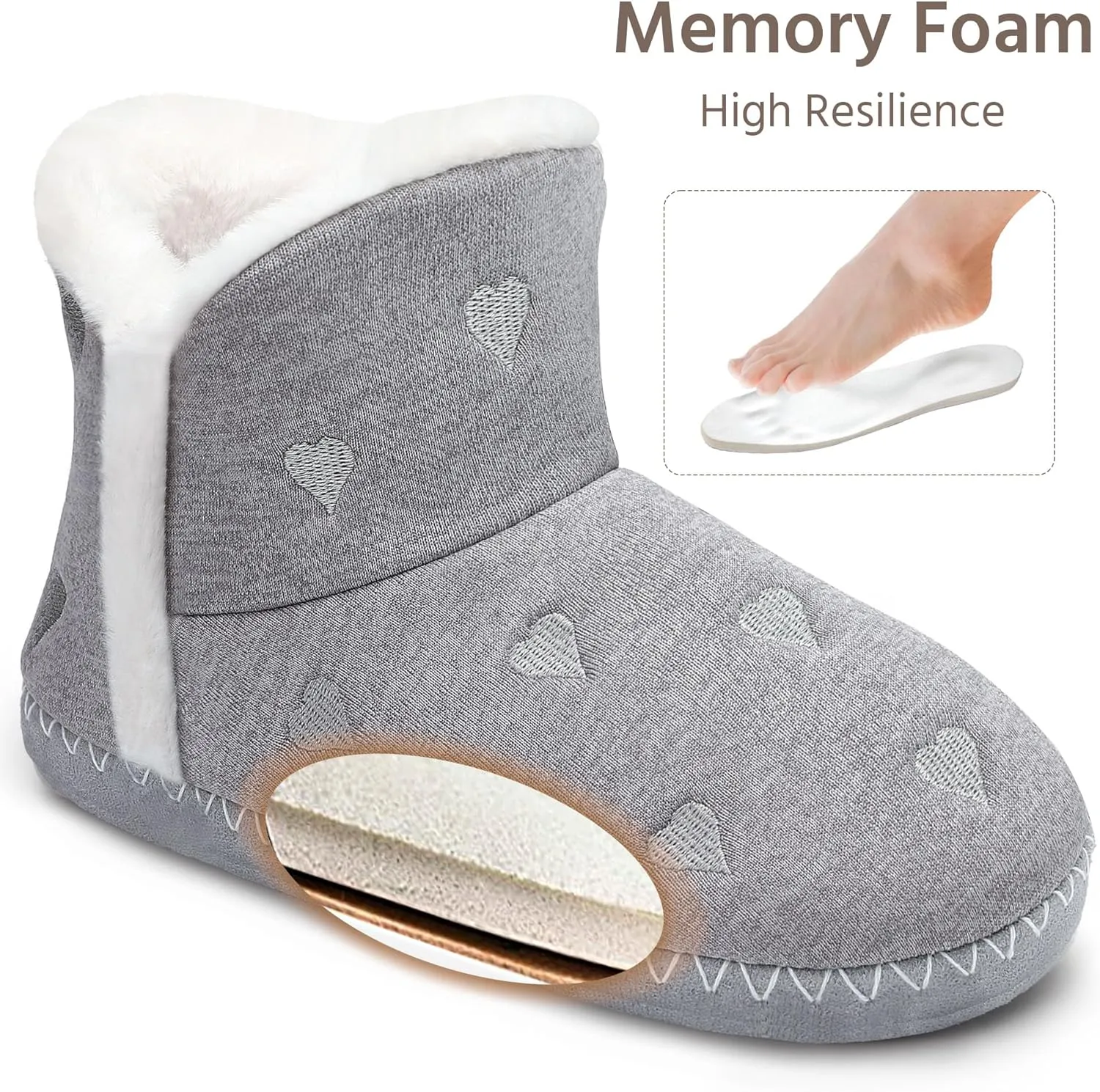 Women Warm Slippers Memory Foam House Shoes