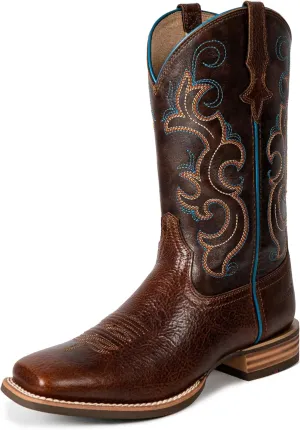 Women Western Boots Hand Painted, Square Toe, Full Grain Cowhide, 4-Layer Composite Sole(PLT203601)
