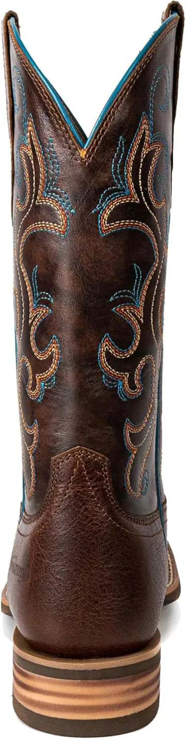 Women Western Boots Hand Painted, Square Toe, Full Grain Cowhide, 4-Layer Composite Sole(PLT203601)