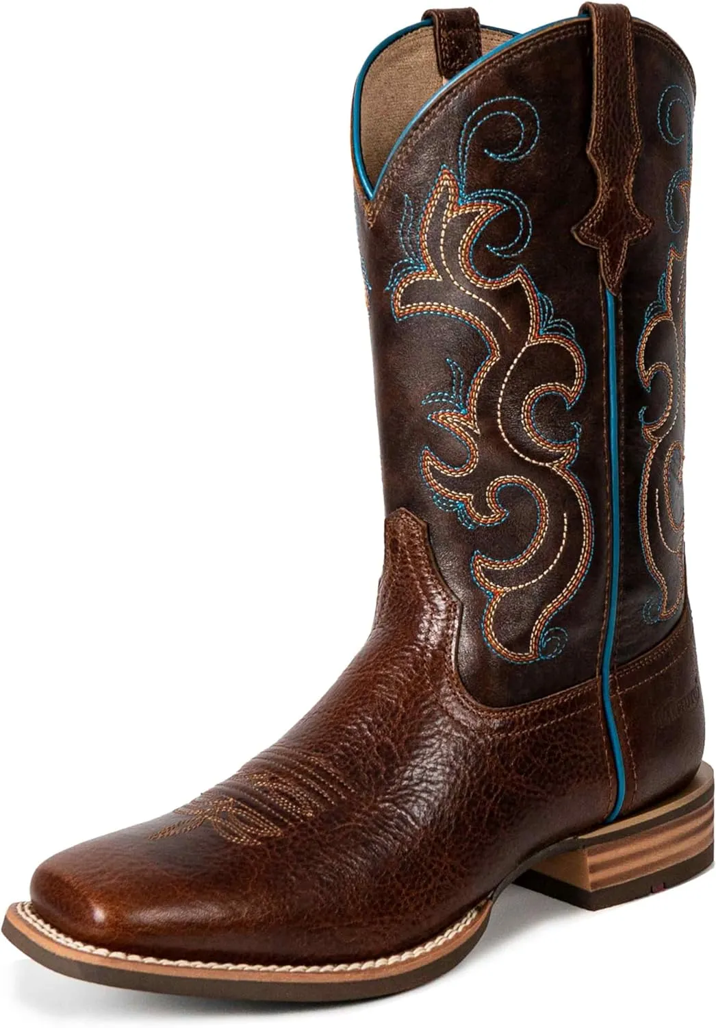 Women Western Boots Hand Painted, Square Toe, Full Grain Cowhide, 4-Layer Composite Sole(PLT203601)