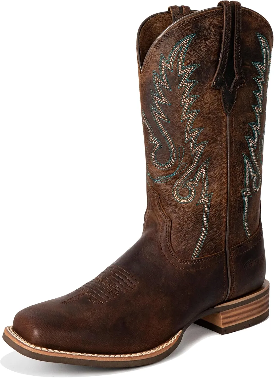 Women Western Boots Hand Painted, Square Toe, Full Grain Cowhide, 4-Layer Composite Sole(PLT203603)