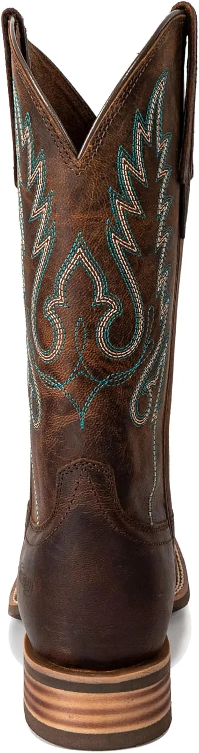 Women Western Boots Hand Painted, Square Toe, Full Grain Cowhide, 4-Layer Composite Sole(PLT203603)