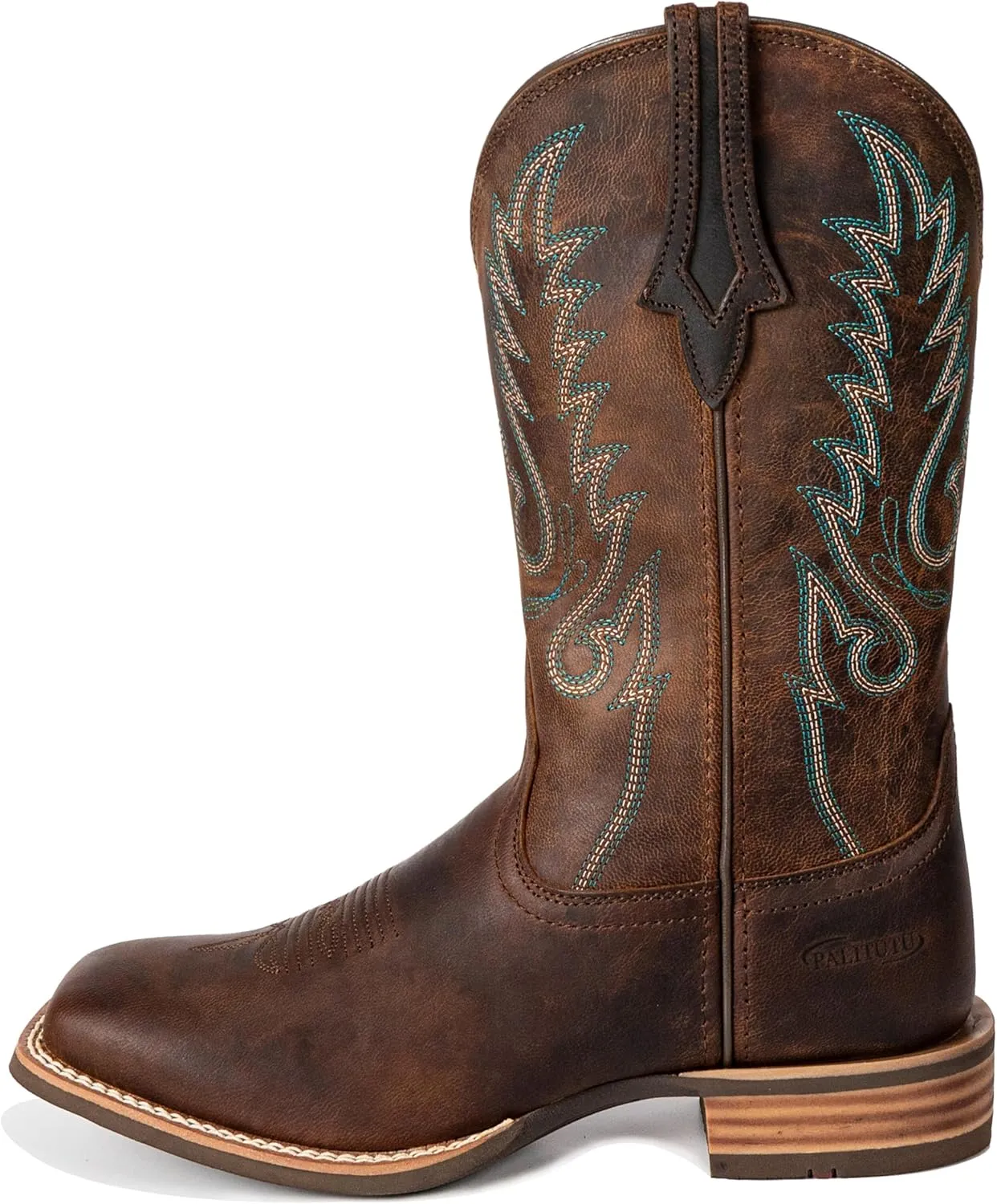 Women Western Boots Hand Painted, Square Toe, Full Grain Cowhide, 4-Layer Composite Sole(PLT203603)