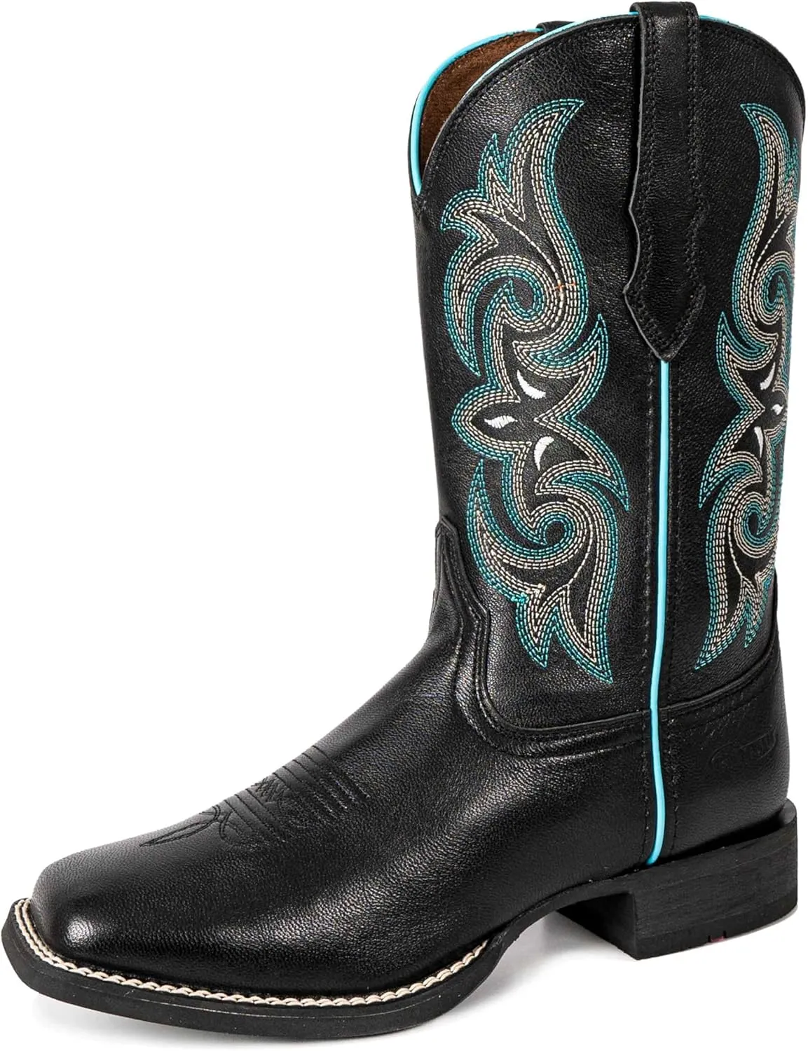 Women Western Boots Hand Painted, Square Toe, Full Grain Cowhide, 4-Layer Composite Sole(PLT203604)
