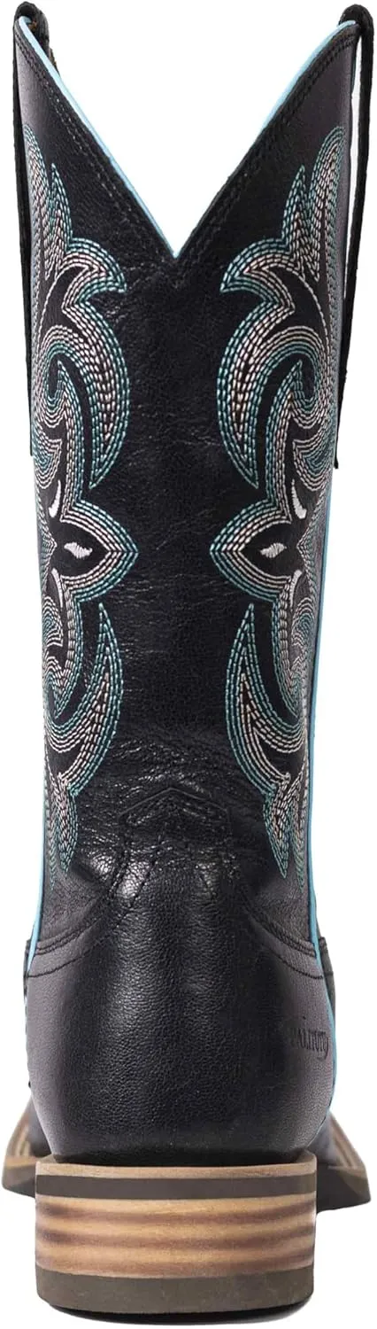 Women Western Boots Hand Painted, Square Toe, Full Grain Cowhide, 4-Layer Composite Sole(PLT203604)