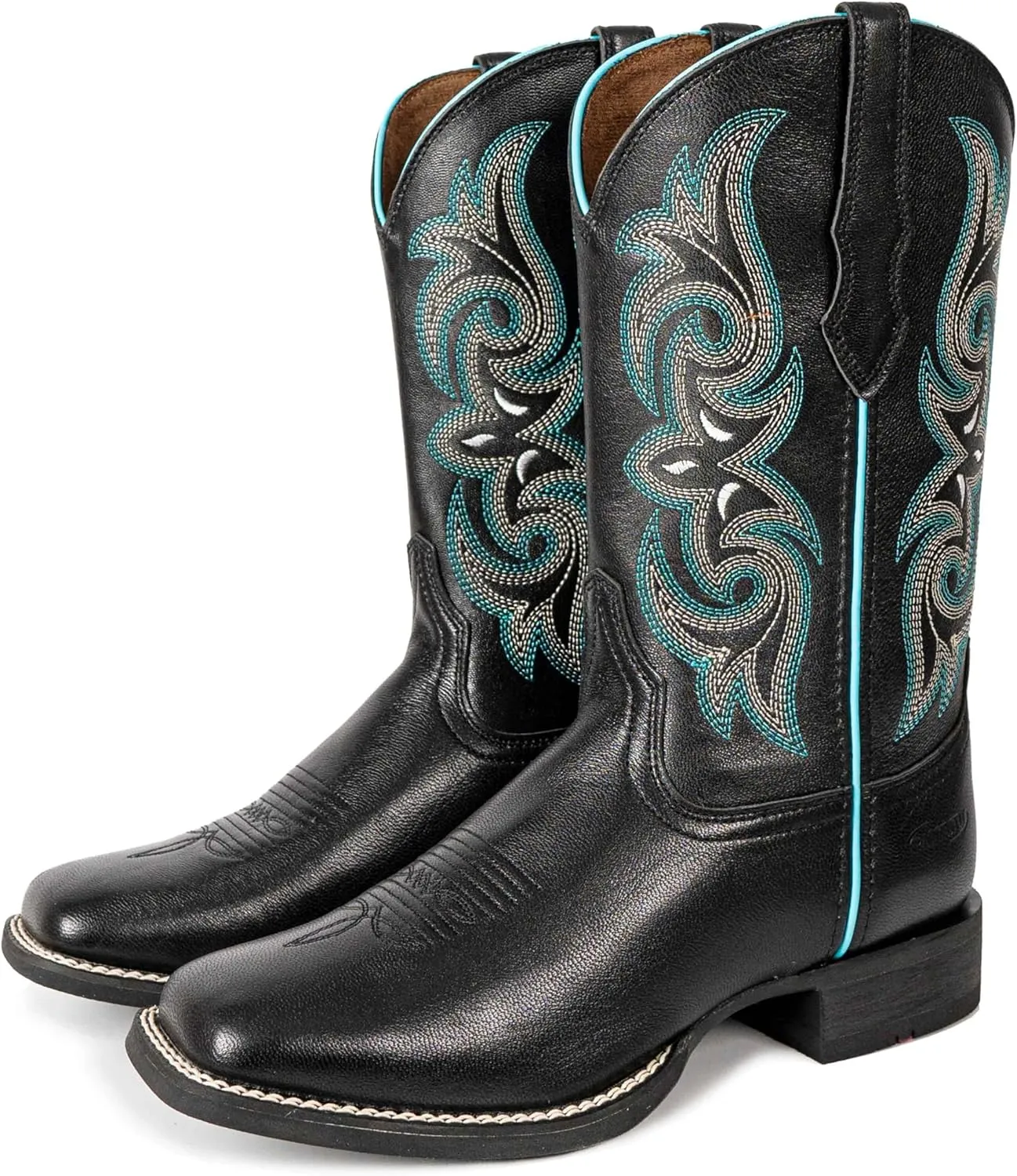 Women Western Boots Hand Painted, Square Toe, Full Grain Cowhide, 4-Layer Composite Sole(PLT203604)
