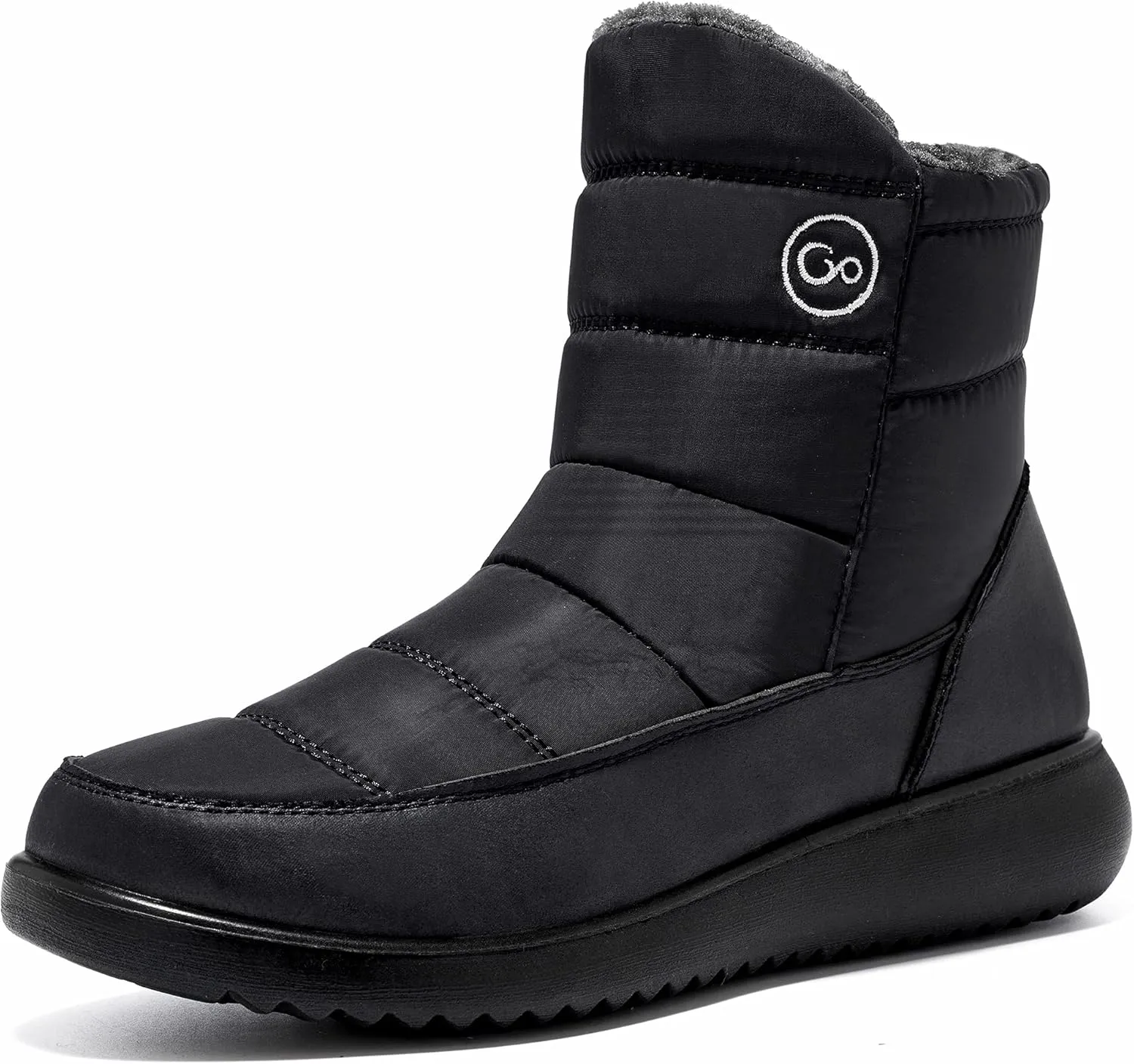 Women Winter Snow Boots Waterproof: Warm Mid Calf Boots for Women with Fur Lined - Comfortable Outdoor Slip On Booties Anti-Slip