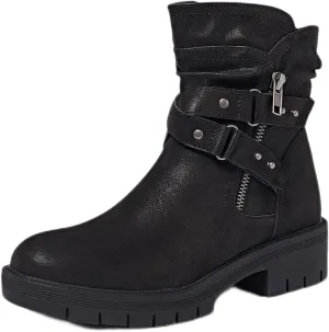 Women's Ankle Boots Combat Boots, Casual Comfortable Low Heel Side Zipper Booties for Women.