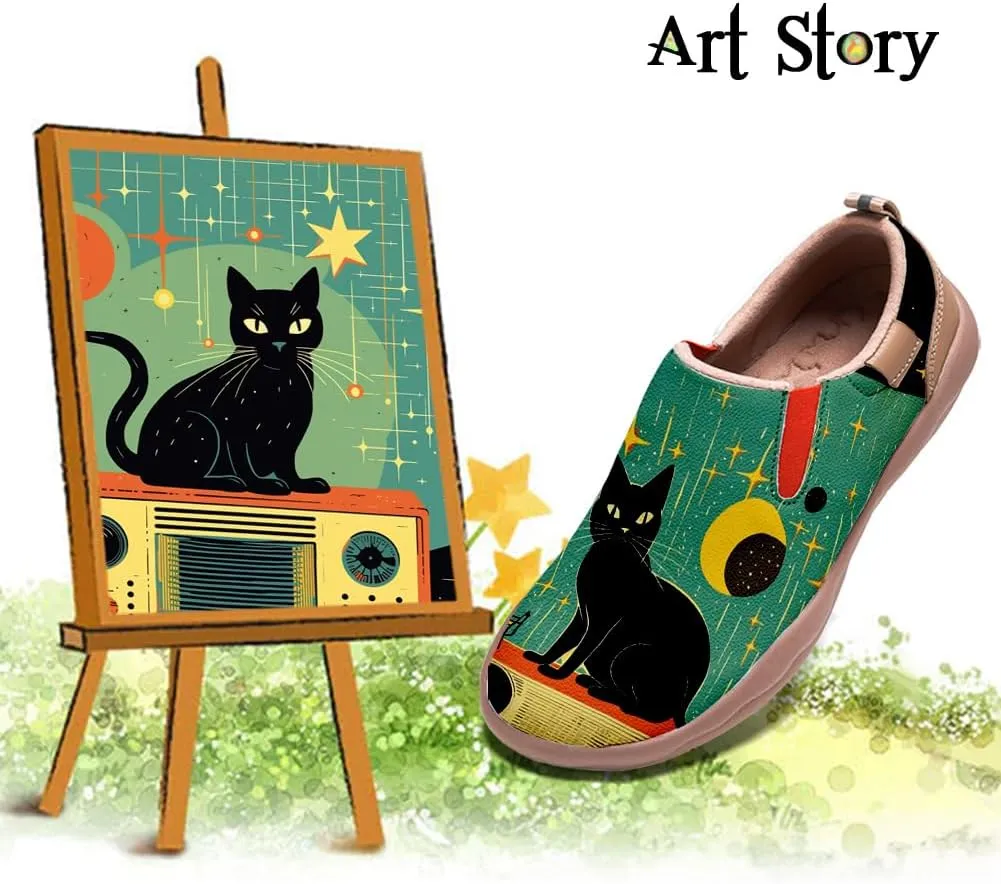 Women's Art Painted Travel Shoes Slip On Fashion Sneaker Lightweight Comfort Casual Leather Loafers
