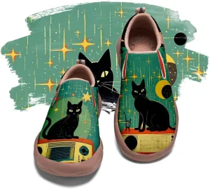 Women's Art Painted Travel Shoes Slip On Fashion Sneaker Lightweight Comfort Casual Leather Loafers