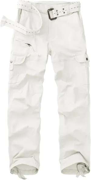 Women's Cargo Pants Casual Streetwear Cotton Travel Work Outdoor Pants with 7 Pockets Combat Military Tactical