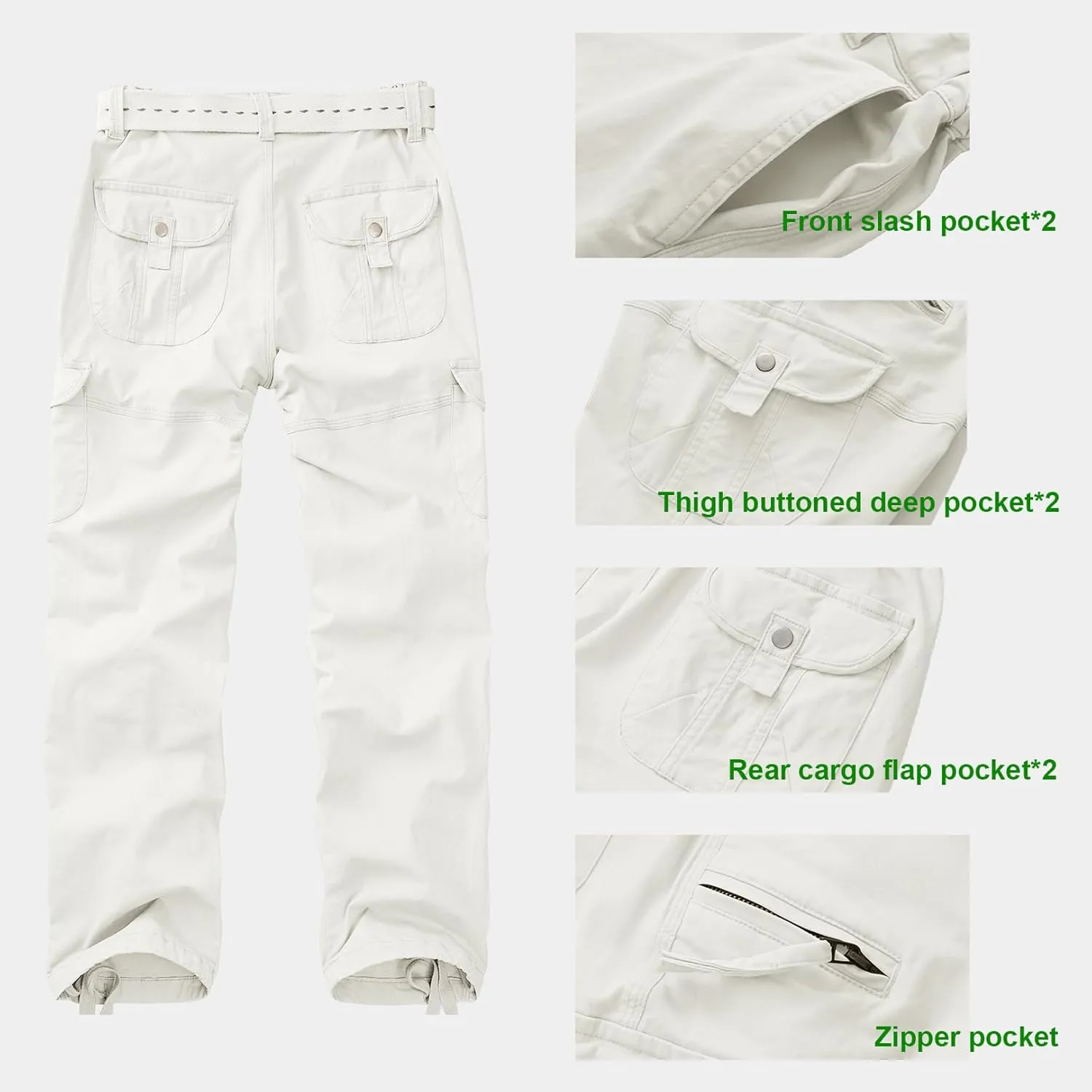 Women's Cargo Pants Casual Streetwear Cotton Travel Work Outdoor Pants with 7 Pockets Combat Military Tactical