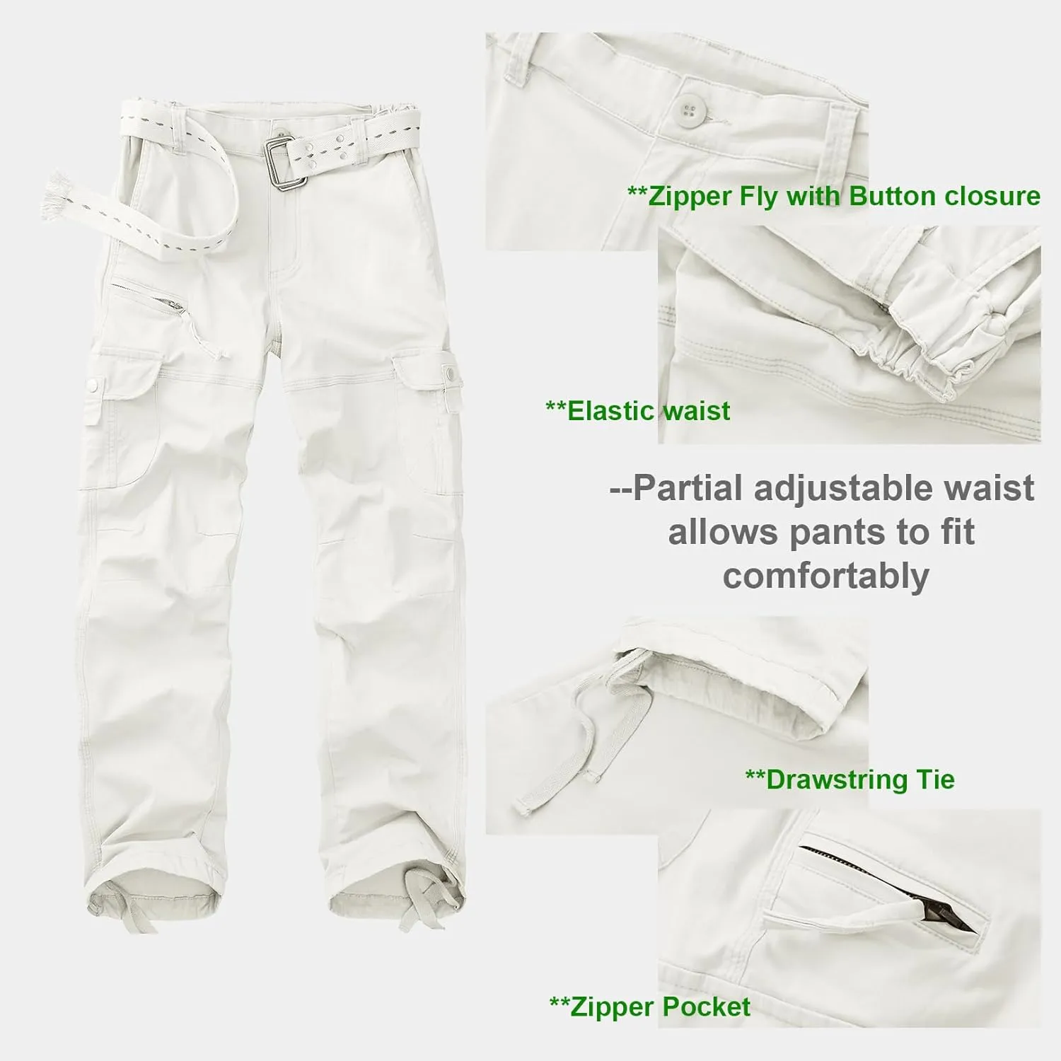 Women's Cargo Pants Casual Streetwear Cotton Travel Work Outdoor Pants with 7 Pockets Combat Military Tactical