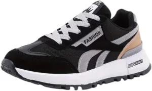 Women's Casual Colorblock Sneakers, Lace Up Platform Soft Sole Walking Shoes, Lightweight Low-top Trainers