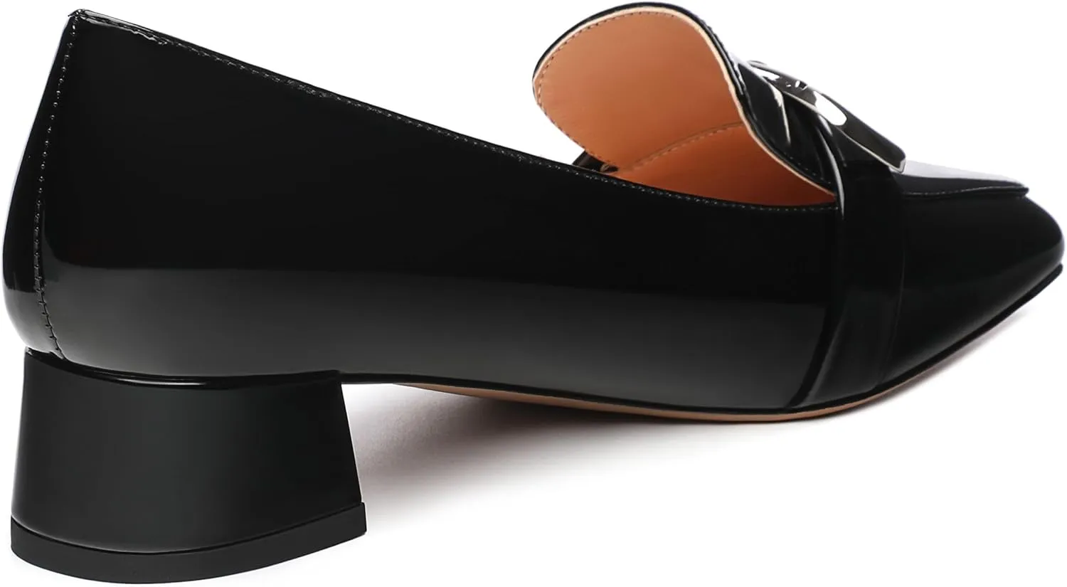 Women's Chunky Heel Casual Shoes, Square Closed Toe Chunky Heel Loafers Pumps, Elegant Comfortable Casual Slip On Office Party Shoes