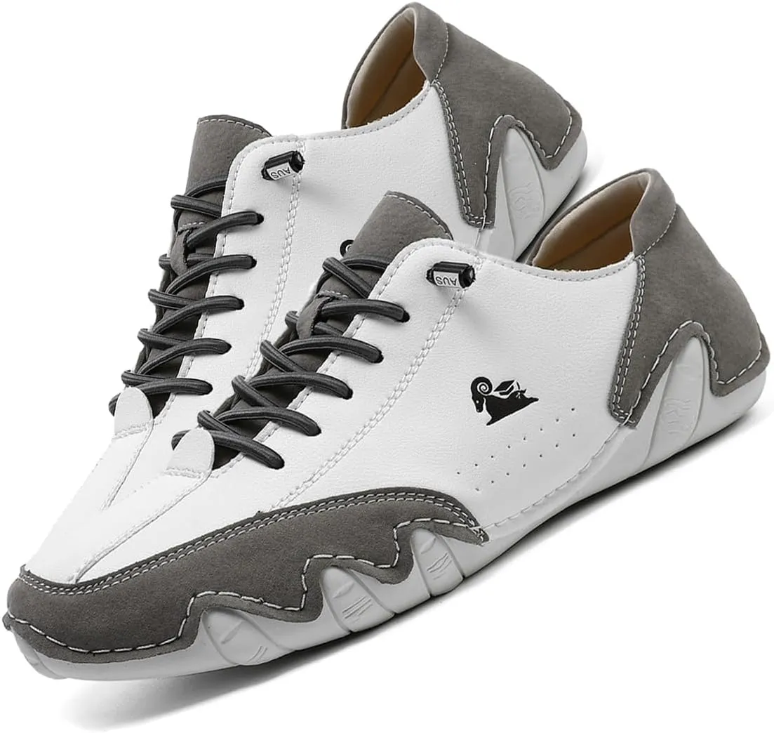 Women's Classic ltalian Handmade Sneakers Leather Fashion Slip-On Beck Shoes Low Top Non Slip Comfortable Light Casual Shoes for Outdoor Walking & Driving