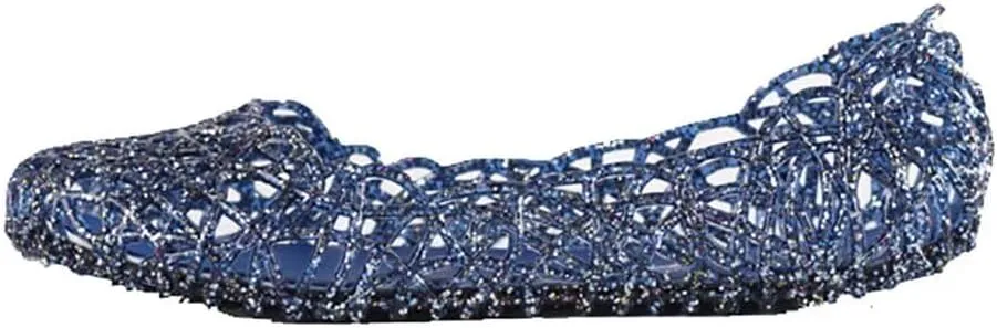Women's Jelly Sandals Ballet Shoes Slip On Flats Hollow Out Loafers