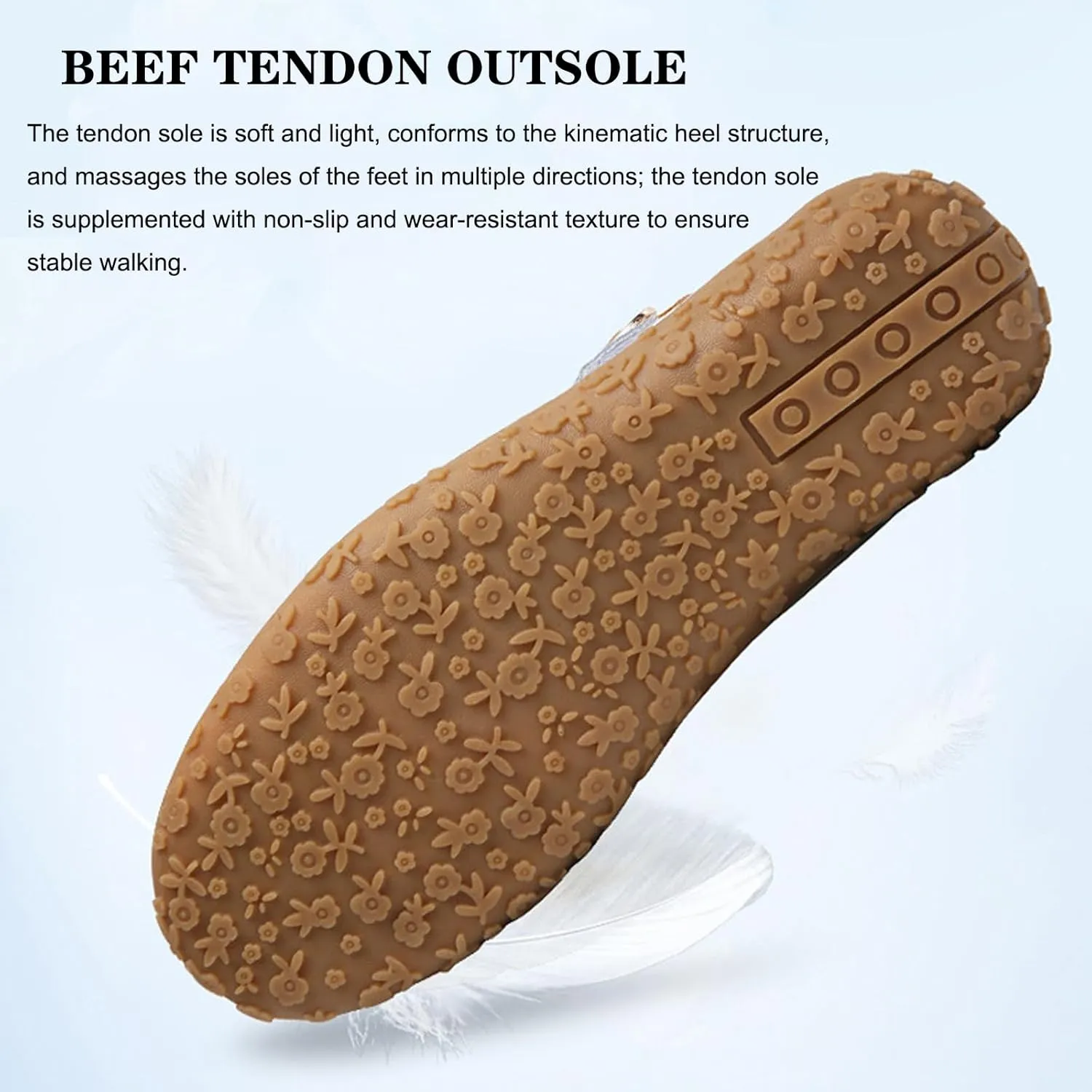 Women's Leather Cutout Hook and Loop Soft Sole Slip On Loafers with Arch Support,Comfortable Breathable Outdoor Walking Shoes Fashion Casual Shoes