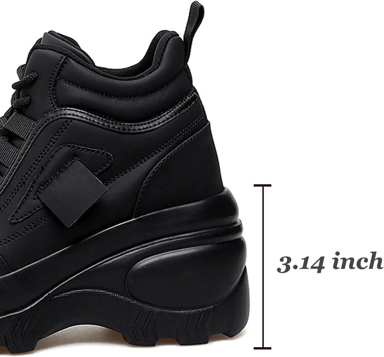 Women's Leather Orthopedic Platform Chunky Sport Ankle Boots Lace Up Comfortable Wedge Walking Booties Casual Non-Slip High-Top Shoes "