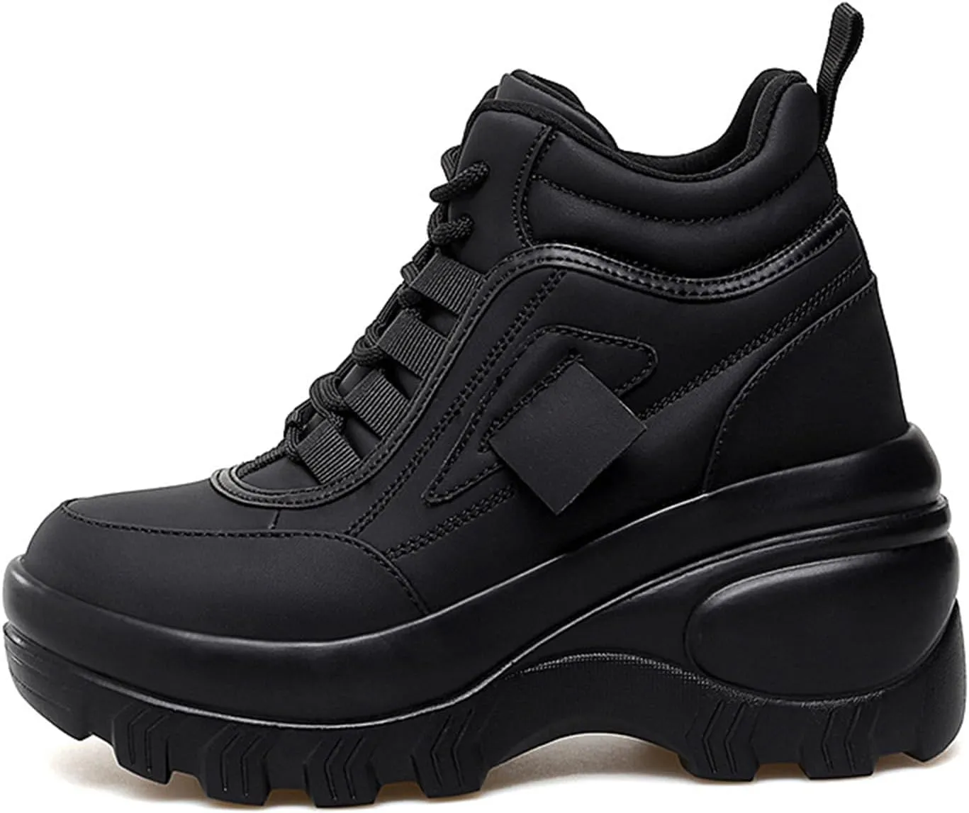 Women's Leather Orthopedic Platform Chunky Sport Ankle Boots Lace Up Comfortable Wedge Walking Booties Casual Non-Slip High-Top Shoes "