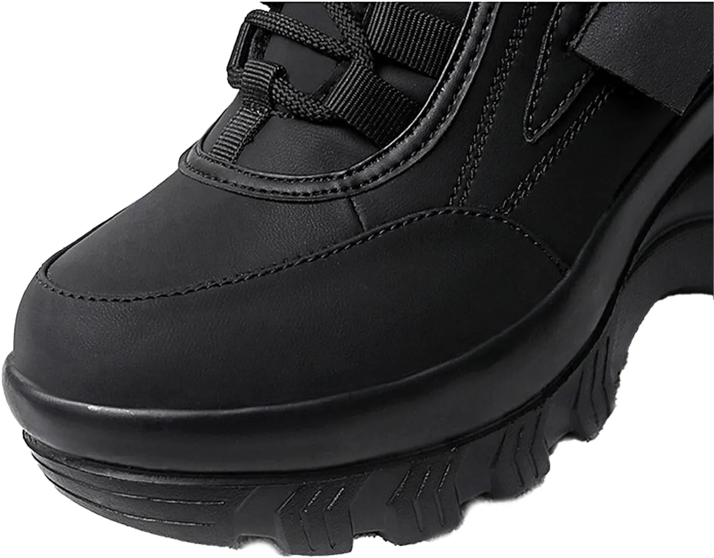 Women's Leather Orthopedic Platform Chunky Sport Ankle Boots Lace Up Comfortable Wedge Walking Booties Casual Non-Slip High-Top Shoes "