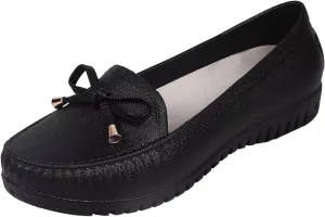 Women's Loafers Lightweight Waterproof Leather Casual Office Driving Shoes Non-Slip Rain Shoes Ladies Dressy Shoes Slip on with Comfort Insole