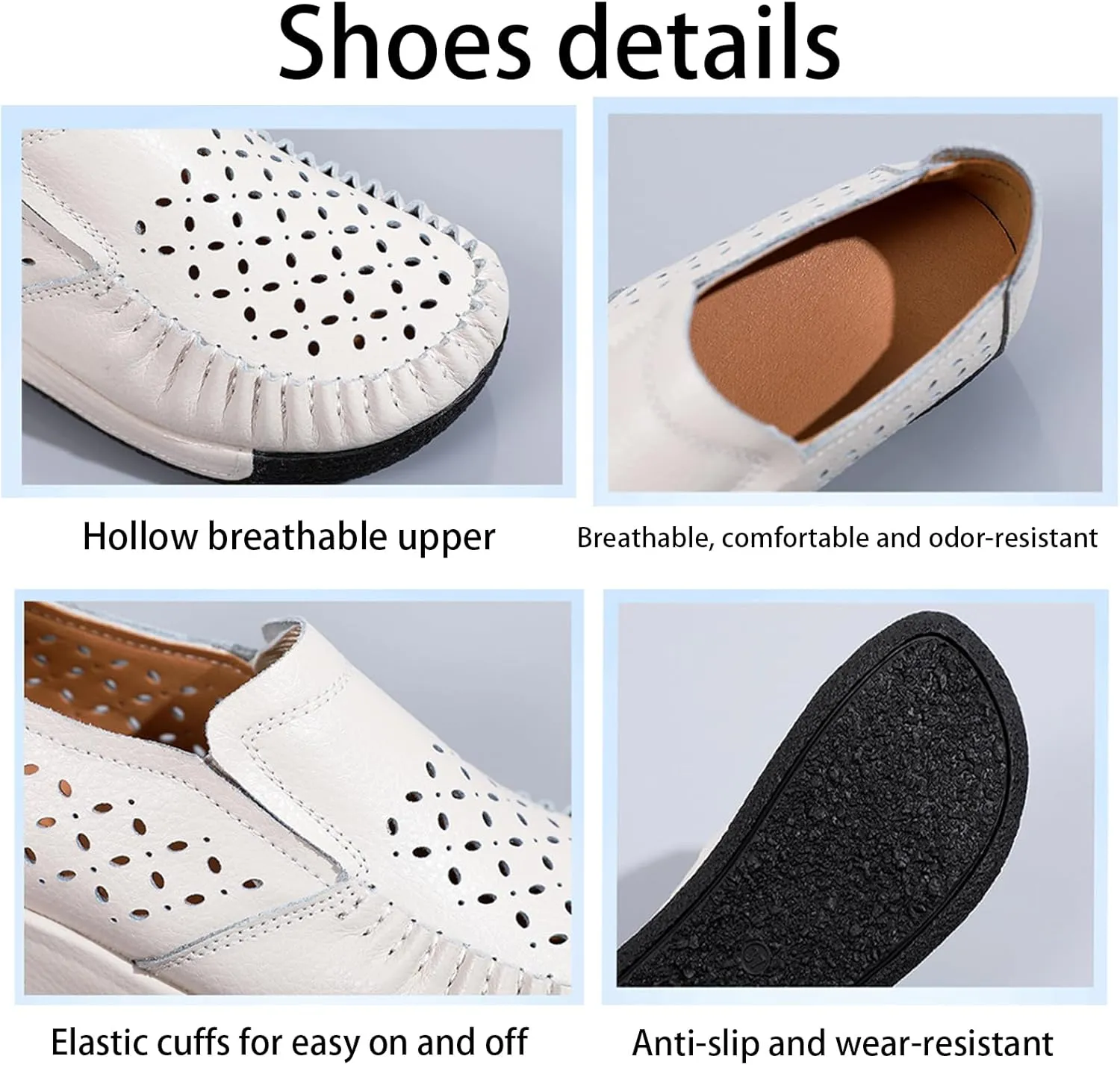 Women's Orthopedic Platform Rocker Shoes, Slip-On Wedge Sneakers, Arch Support Walking Shoes, Breathable Leather Casual Loafers, Lightweight Comfortable Work