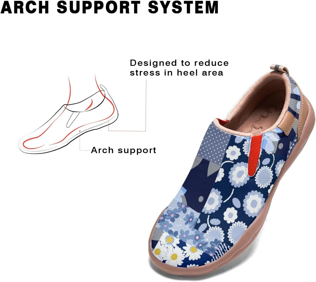 Women's Painted Loafers Slip-On Walking Travel Shoes Ladies Floral Art Sneakers