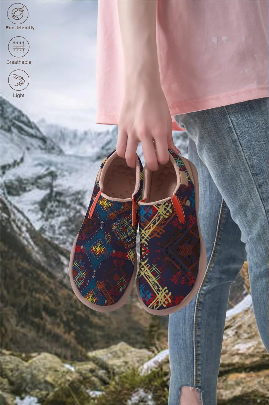 Women's Painted Loafers Slip-On Walking Travel Shoes Ladies Floral Art Sneakers