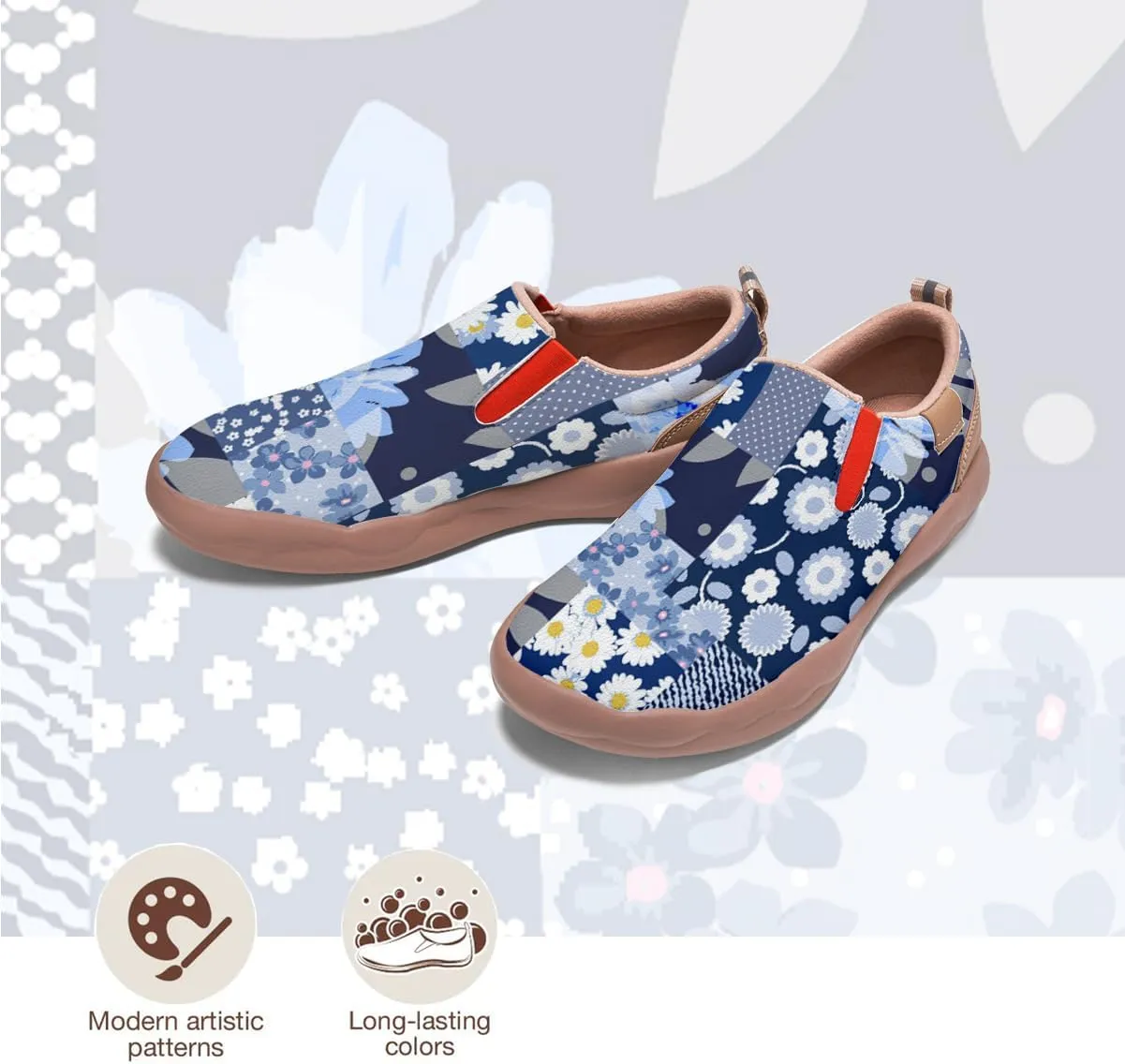 Women's Painted Loafers Slip-On Walking Travel Shoes Ladies Floral Art Sneakers