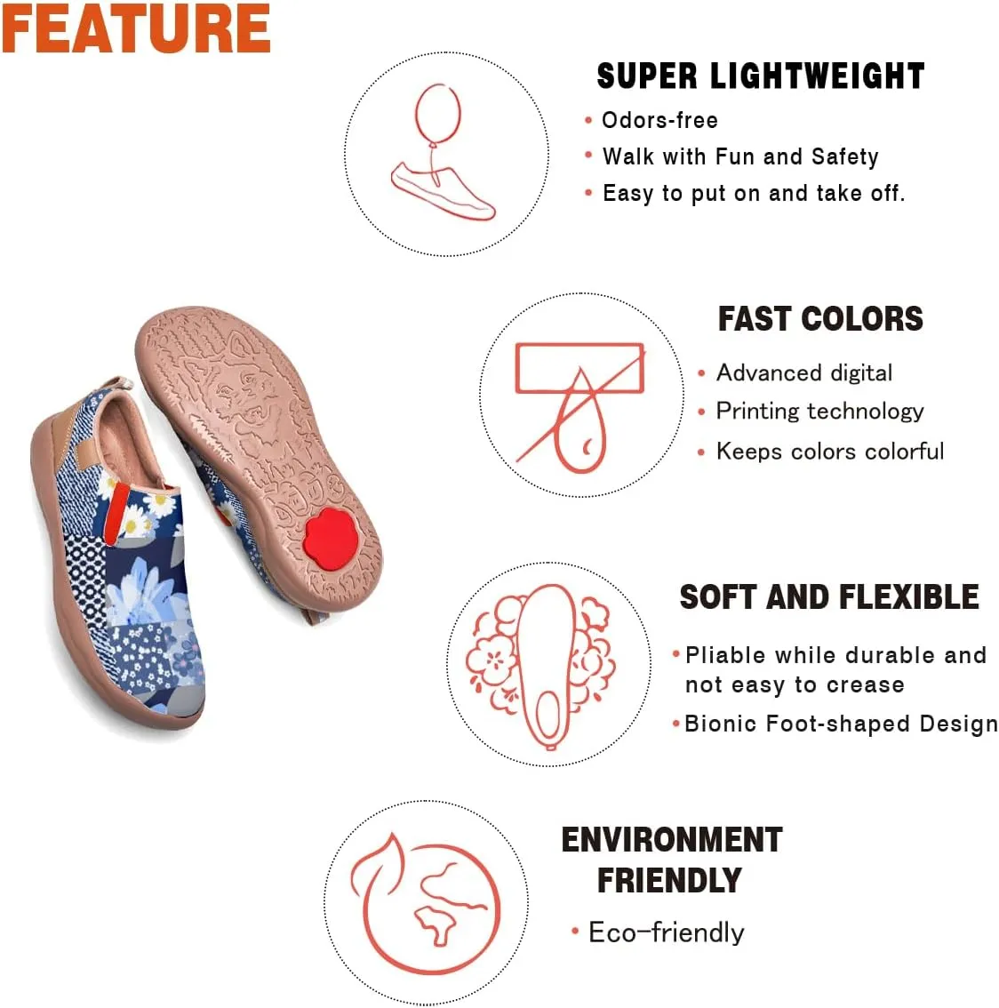 Women's Painted Loafers Slip-On Walking Travel Shoes Ladies Floral Art Sneakers