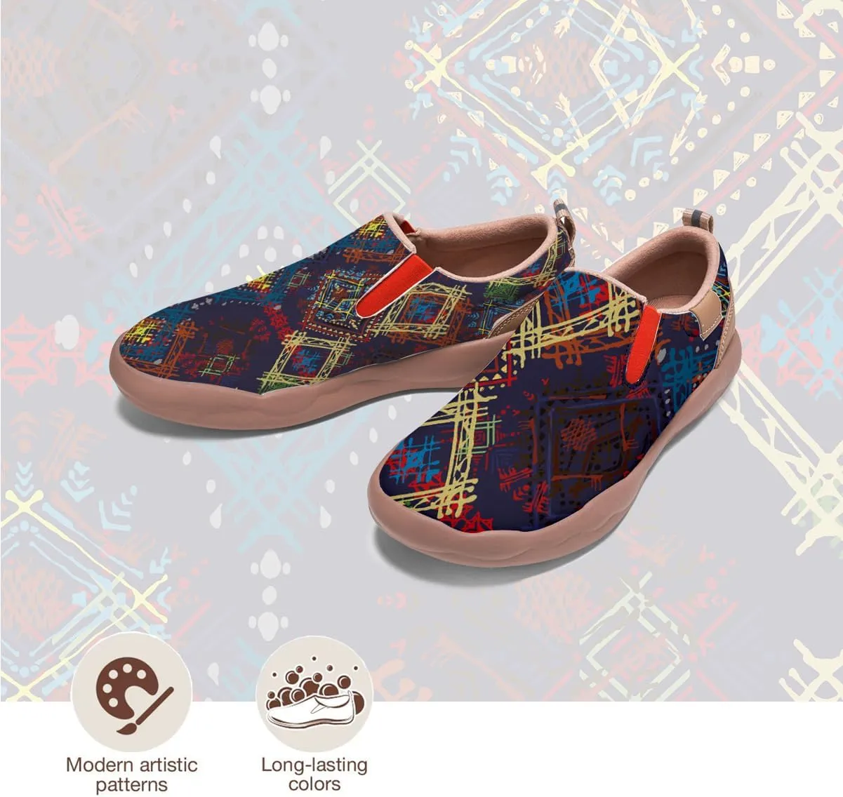 Women's Painted Loafers Slip-On Walking Travel Shoes Ladies Floral Art Sneakers