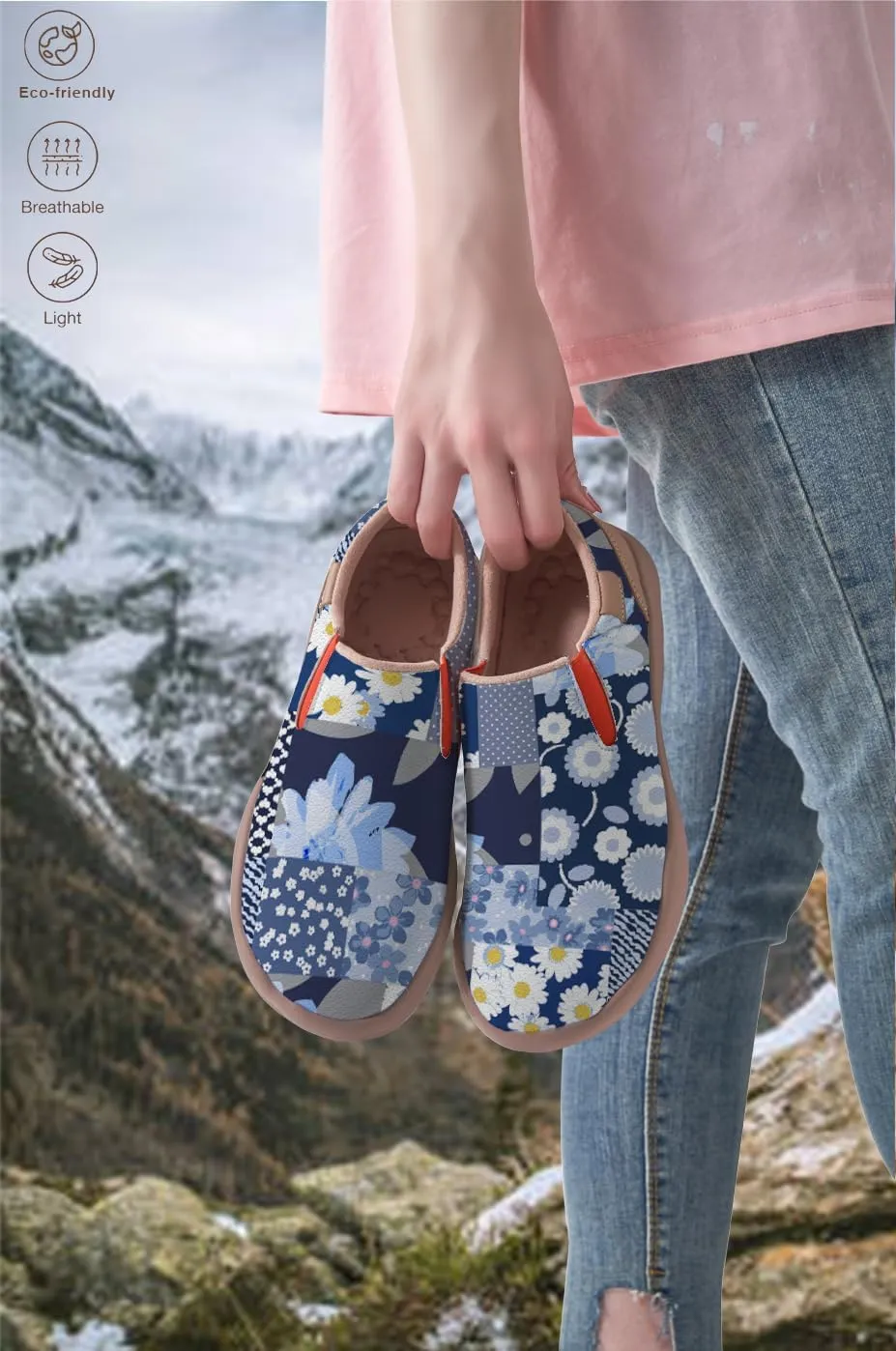 Women's Painted Loafers Slip-On Walking Travel Shoes Ladies Floral Art Sneakers