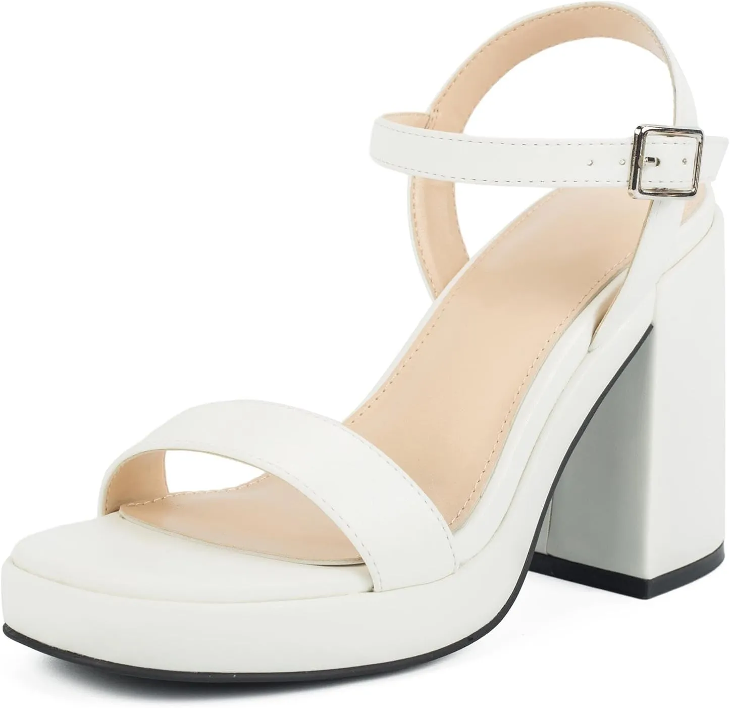 Women's Platform Heels Chunky Heeled Sandals Open Toe Dressy Pumps for Wedding Evening Party