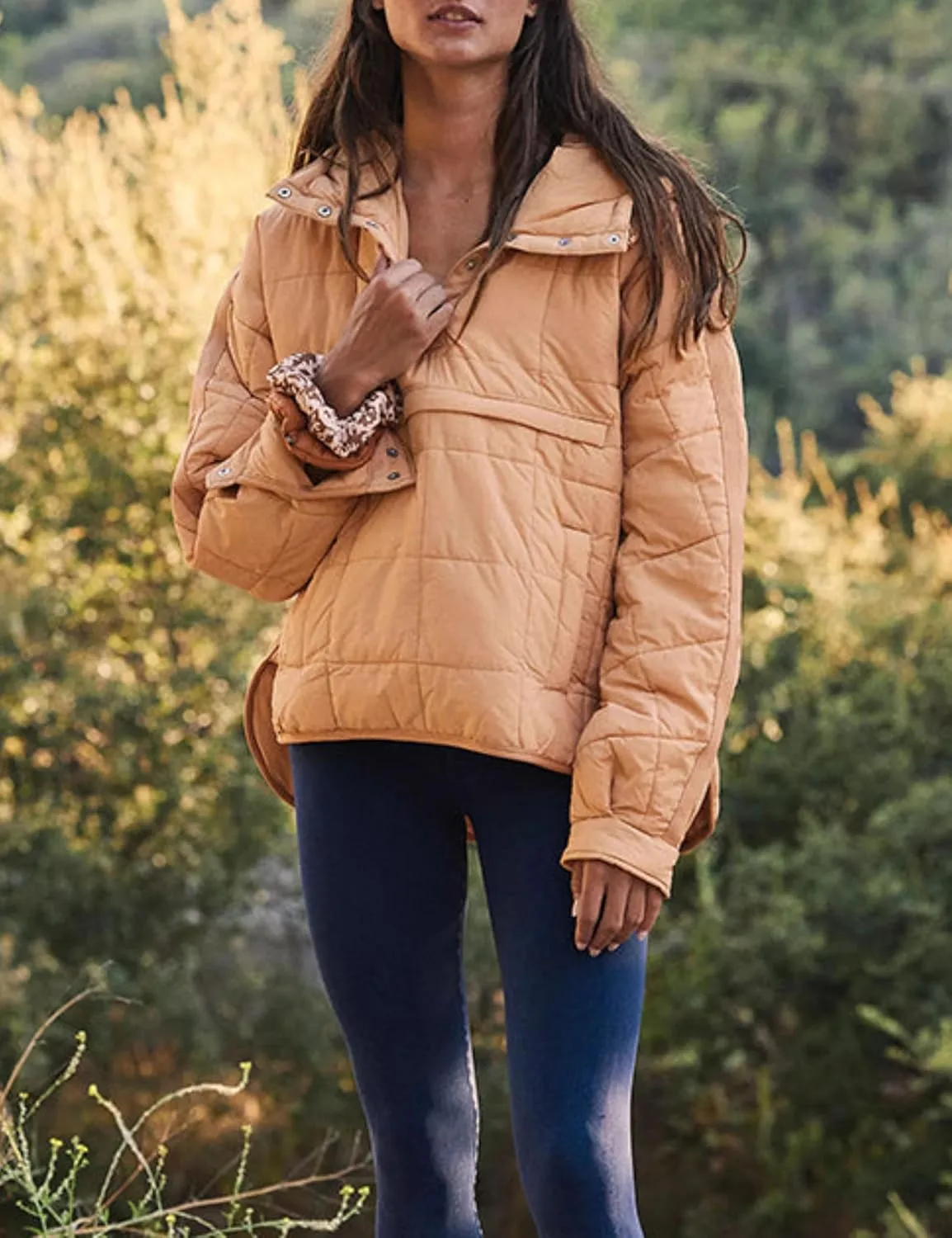 Women's Pullover Puffer Jacket Hooded Oversized Lightweight Quilted Jacket Winter Warm Padded Coat