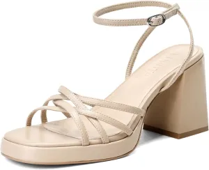 Women's Rhinestone Sparkling Heeled Sandals, Ankle-Strap Pin-Buckled Block Heel Gold Square-Toe Sandals, Dress-Up Summer Ball Party Dress Shoes